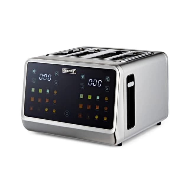 Geepas 4 Slice Toaster Digital with Touch Screen in Silver Silver Unisex