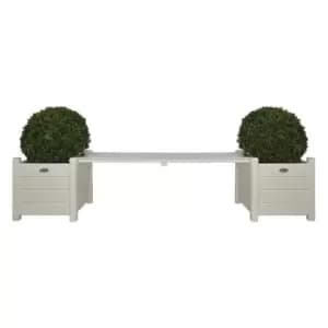 Esschert Design Bench with Planters - Cream