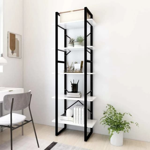 VIDAXL Vidaxl - 5-Tier Book Cabinet White 60x30x175cm Engineered Wood 8720286649343