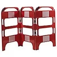 Road Safety Barrier Floor Standing Red 100 x 75 x 100cm Pack of 3