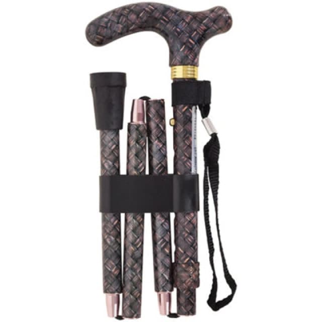 Loops Deluxe Ambidextrous Foldable Walking Cane - 5 Height Settings - Maze Design Multi