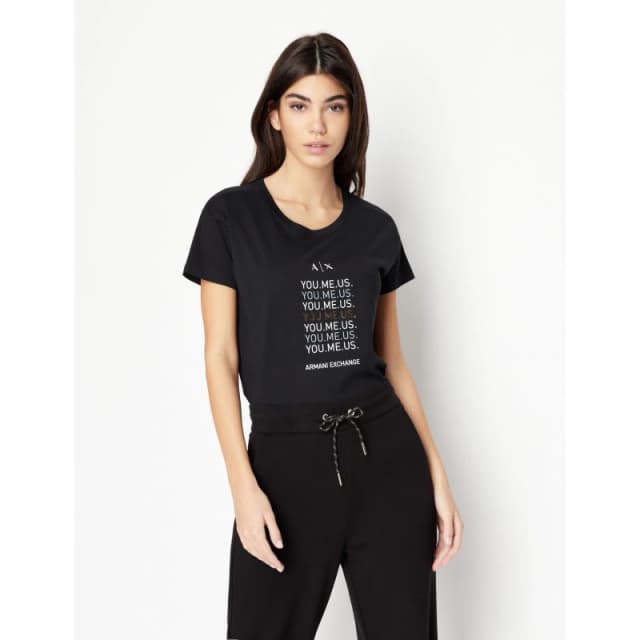 ARMANI EXCHANGE AX Foil Logo Tee - Black 8