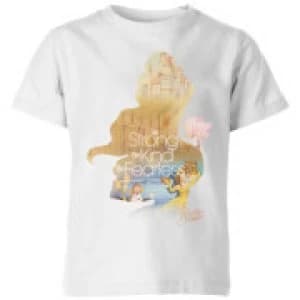 Disney Princess Filled Silhouette Belle Kids T-Shirt - White - 11-12 Years