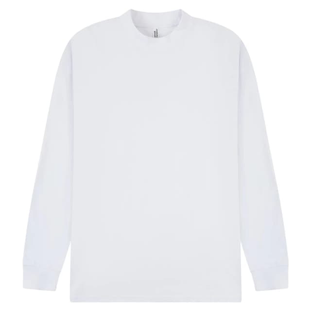 Casual Classics Mens Extended Neckline Tall Oversized Long-Sleeved T-Shirt in White Size: Small White Male S