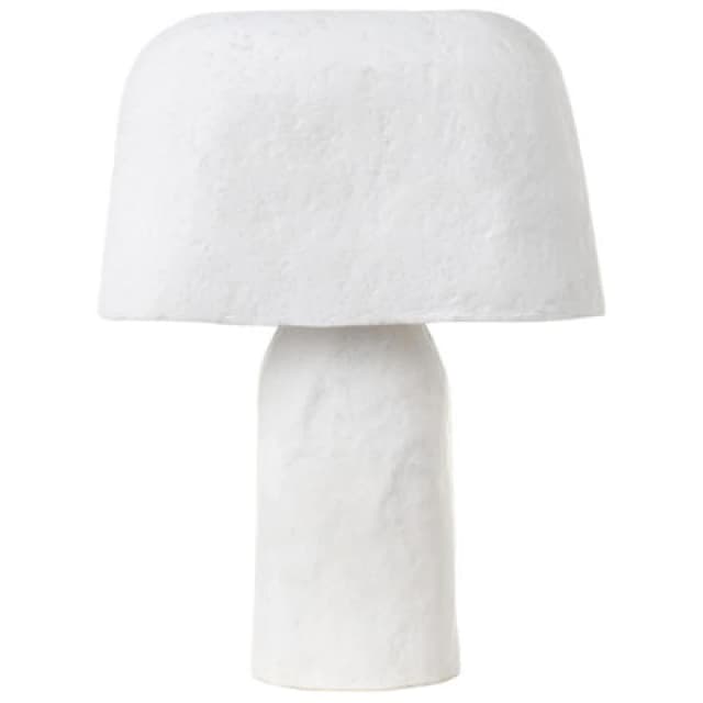 Beliani Table Lamp Carrasco Papier-Mache White