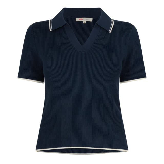 Levis Womens Faith Short Sleeve Polo Shirt Navy Blazer female 12 (M)