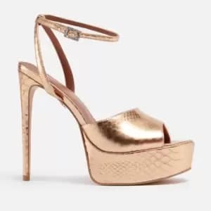Kurt Geiger London Pierra Leather Platform Heeled Sandals - UK 5