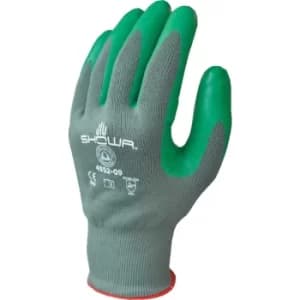 Nitrile Coated Grip Gloves, Green, Size 8