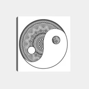 MANDALA49 White Black Decorative Canvas Painting