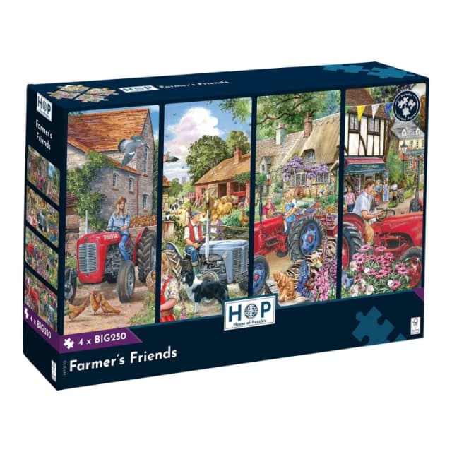 The House Of Puzzles Farmer's Friends - 4 x BIG 250 Piece Jigsaw Puzzle Multicolor Unisex