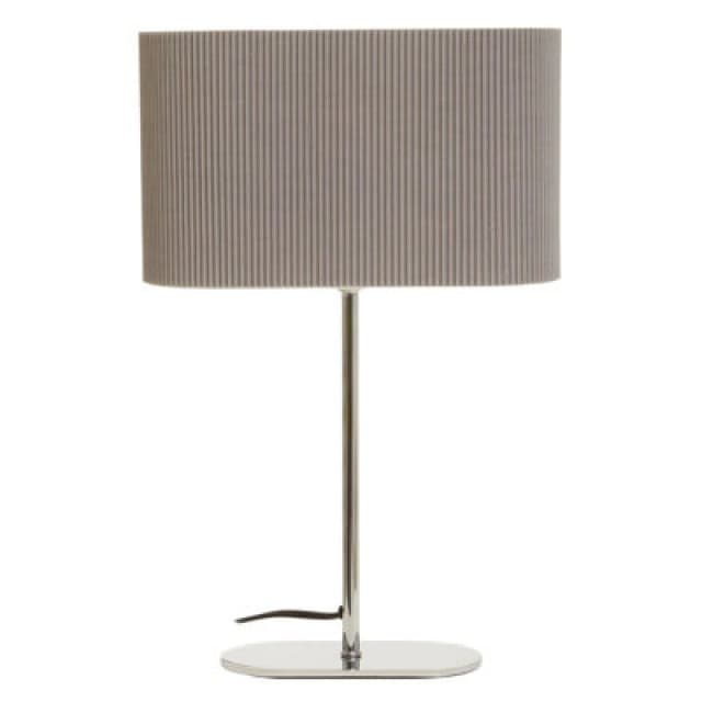 Orsina Silver Table Lamp, Shiny Silver Ceramic Base With Ribbed Texture, White Fabric Shade For Soft