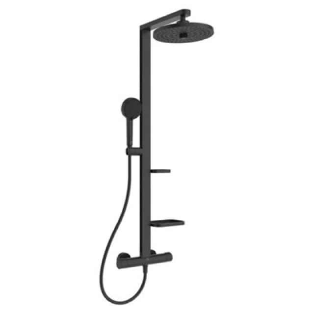 Ideal Standard Ceratherm Alu+ Black Rear Fed Thermostatic Multi Head Shower With 2 Heads & 1750M Hose Length