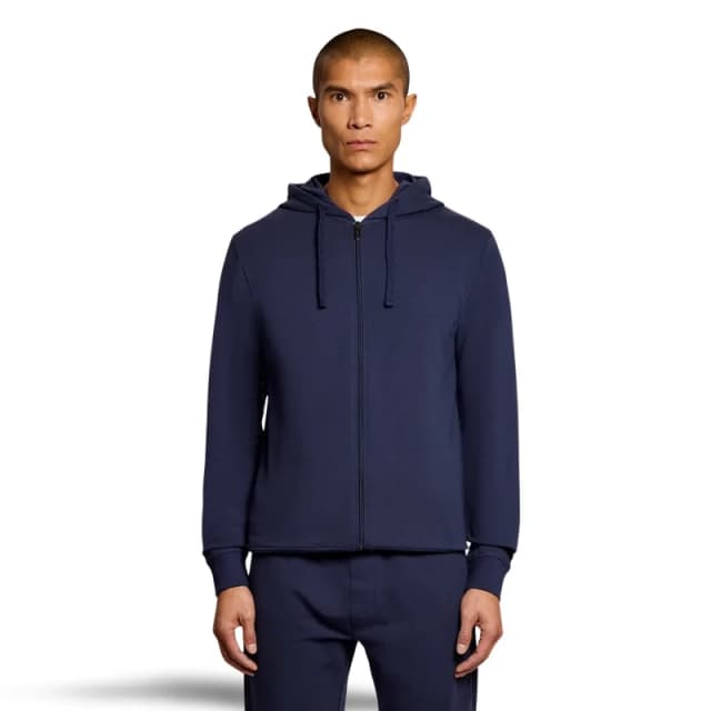 Lyle & Scott Mens Lightweight Lounge Zip Hoodie in Navy