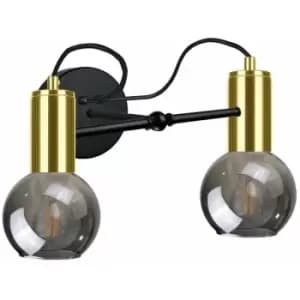 Keter Liv Wall Lamp Black, Gold, 25cm, 2x E27