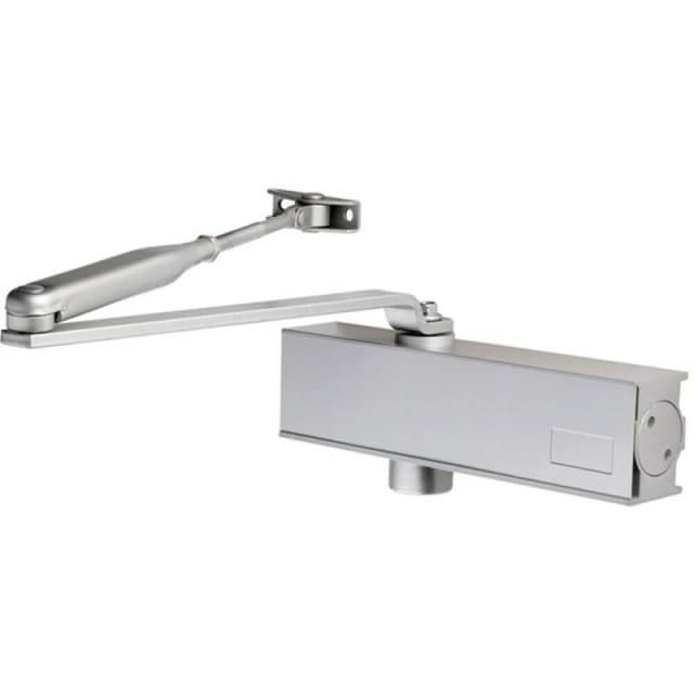 Loops Medium Frequency Overhead Door Closer Variable Power Size 2 4 Silver Metallics