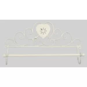 Cream Heart Wall Hanging Kitchen Roll Holder