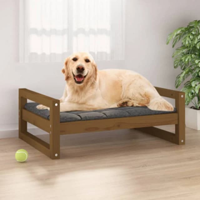 VIDAXL Vidaxl - Dog Bed Honey Brown 75.5x55.5x28cm Solid Pine Wood 8720287140658