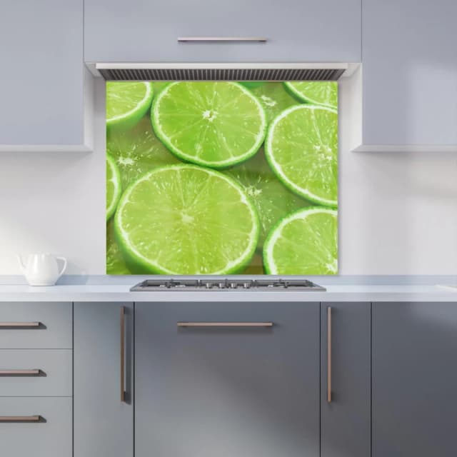 Warren Reed - Designer Fresh Limes Kitchen Splashback in Green Size: 600mm x 750mm Green Unisex 600mm x 750mm