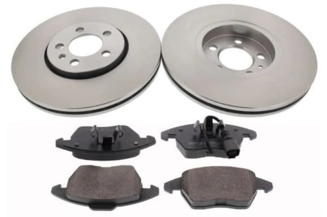 RIDEX 3405B0297 Brake disc and pads set Front Axle, Brake Disc Type: Vented, incl. wear warning contact Brake Set,disc brakes (3405)