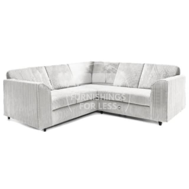 Furnishings For Less UK Ferguson Silver 5 Seater Fabric Corner Sofa L Shaped Jumbo Cord - Full Back