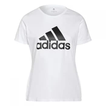adidas Essentials Logo T-Shirt (Plus Size) Womens - White / Black