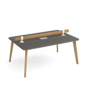 Saxon worktable 1800mm x 1200mm with low level tool rail and Eclipse power module - onyx grey