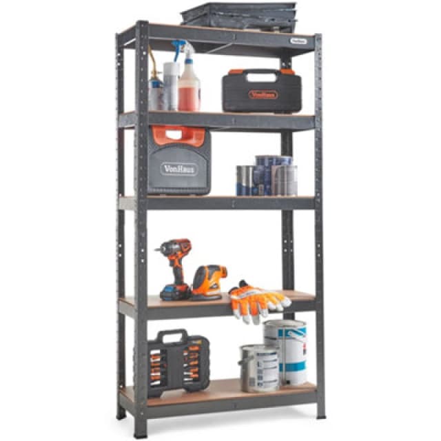 VonHaus 5-Tier Garage Shelves Grey