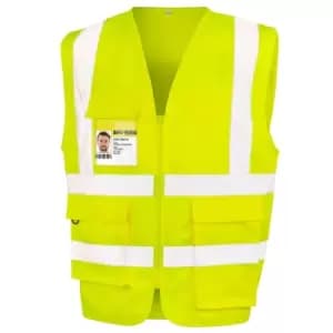 WORK-GUARD by Result Unisex Adult Heavy Duty Security Vest (S) (Fluorescent Yellow)