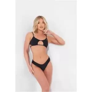 I Saw It First Black Women'S Puma Peek-A-Boo Bikini Top - Black