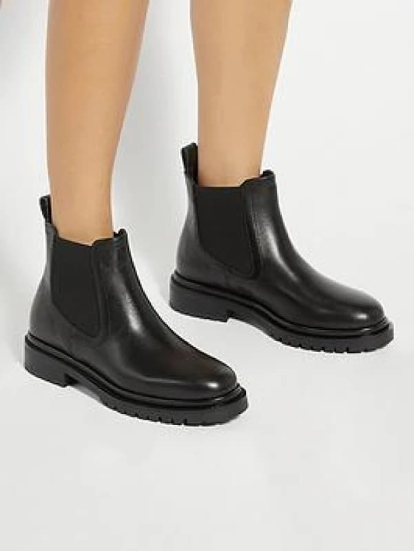 Dune London Perceive Ankle Leather Boot, Black, Size 4, Women Black W6NUX Female 4