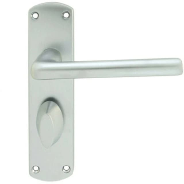 Loops Rounded Straight Bar Handle on Bathroom Backplate 170 x 42mm Satin Chrome Multi