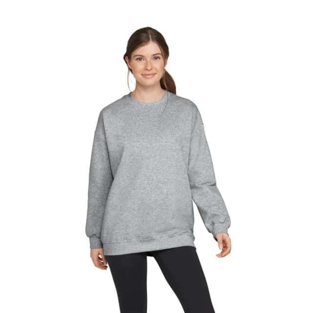 Gildan Womens Softstyle Midweight Crew Neck Fleece Top in Grey Size: Small Grey Female S