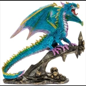 Dragon Blue On Perch Figurine By Lesser & Pavey