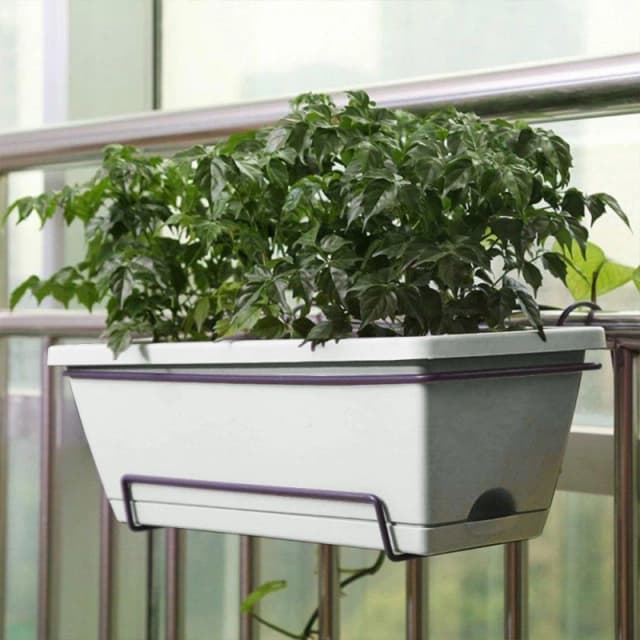 LIFE IDEAS 10pcs Rectangle Garden Planter Set Grey-White unisex 10x Medium