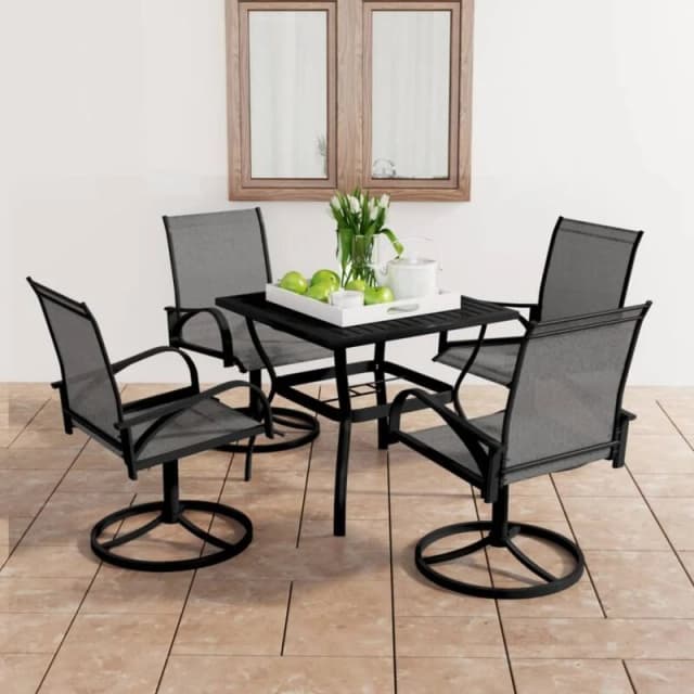 MINKUROW 5 Piece Garden Dining Set Textilene and Steel vidaXL YX3060282