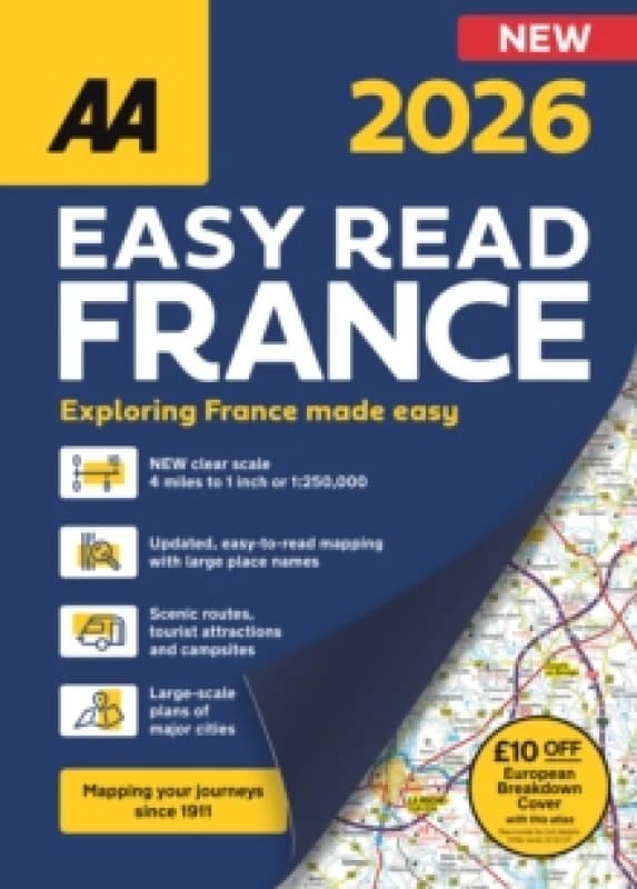 AA Easy Read Atlas France 2026 Spiral bound