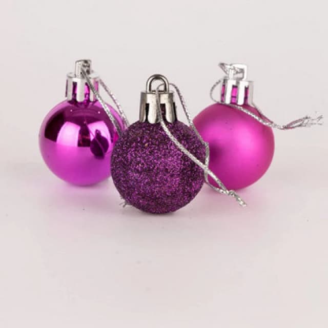 Shatchi 30mm/12Pcs Christmas Baubles Shatterproof Purple,Tree Decorations Purple