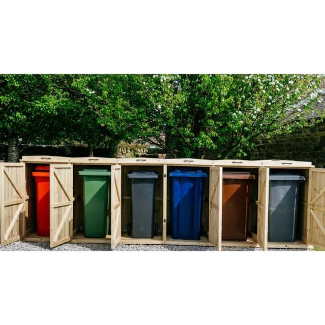 Buttercup Farm Chatburn Sextet Wheelie Bin Store - Fits 6 x 180L or 6 x 240L Bins in Brown Brown Unisex