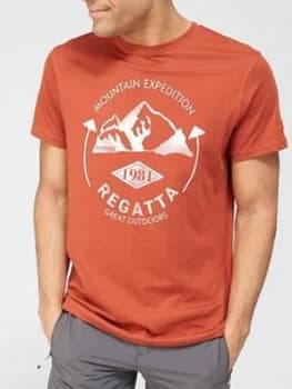 Regatta Cline Logo Mens T-Shirt - Red, Size 2XL, Men