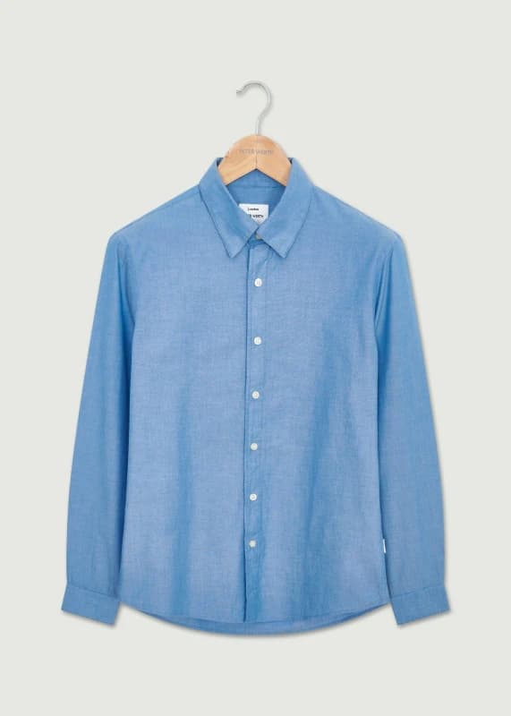 Peter Werth Mens James LS Shirt in Indigo Size: Large Indigo Male L