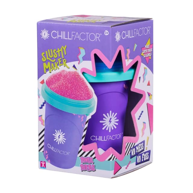 Chill Factor Colour Shock slushy maker Power Purple - Reusable slushy maker cup homemade slushies. Squeeze cup slushy maker Kitchen toys