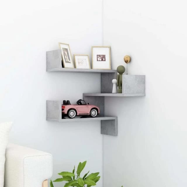 VIDAXL Wall Corner Shelf Concrete Grey 40x40x50cm Engineered Wood vidaXL 8720286596494