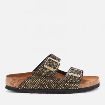 Birkenstock Womens Shiny Python Arizona Double Strap Sandals - Black/Gold - EU 37/UK 4.5