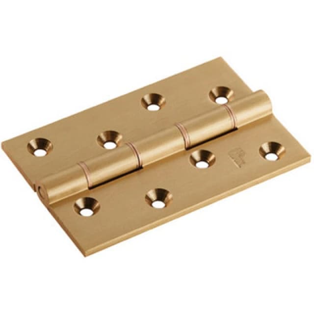Loops PAIR 102 x 67 x 4mm Brass Washered Butt Hinge Satin Brass Internal Door Metallics