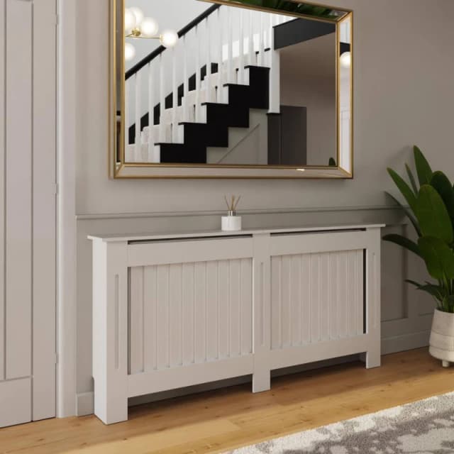 FWStyle Vertical Slat X-Large White Radiator Cover (H) 82.3 (W) 172cm (D) 19cm White Unisex