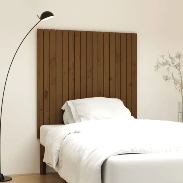 Vidaxl Wall Headboard Honey Brown 108X3X110 Cm Solid Wood Pine, Brown 824926