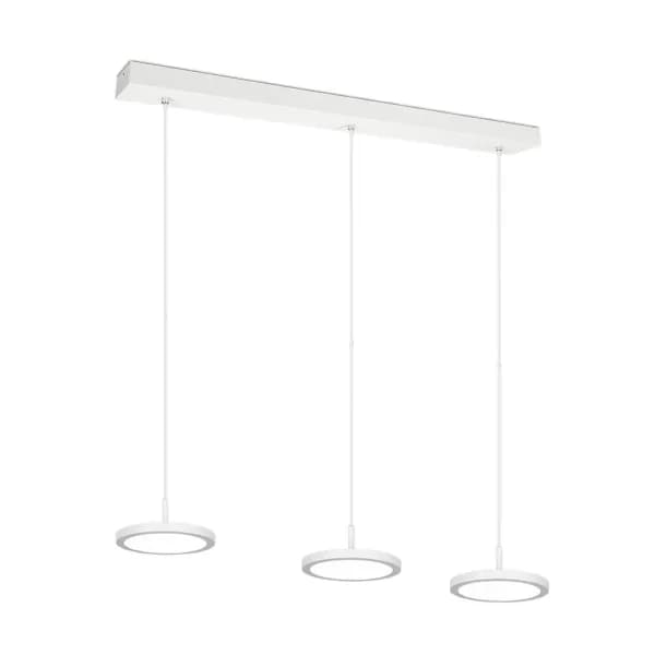 Tray Modern 3 Light Bar Pendant Ceiling Light White Matt 4000K