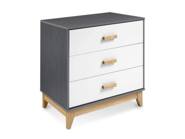 Seconique Cleveland Grey and White 3 Drawer Chest of Drawers