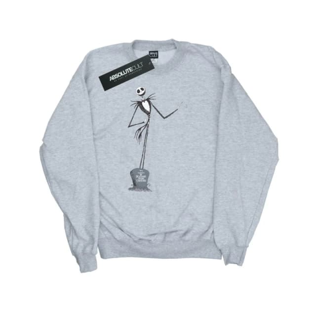 Disney Men Nightmare Before Christmas Jack Pose Sweatshirt in Grey Size: large Grey L Male 5057245569408