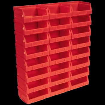 Sealey Plastic Storage Bin 103 x 85 x 53mm RED Pack of 24